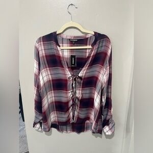 Express Women's Plaid Blouse